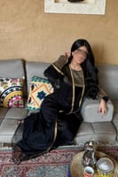 جلابية قطعتين يوم التأسيس لون اسود