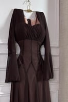 فستان أوف شولدر لون بني