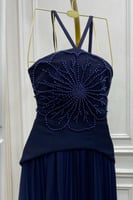 فستان ناعم توب مزين بالخرز لونين