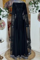 جلابية مخمل يوم التأسيس لون اسود