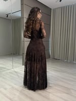 فستان أوف شولدر لون بني