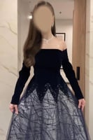 فستان سهرة أوف شولدر لون كحلي