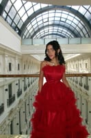 فستان سهره توب لون أحمر