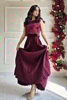 فستان ناعم اوف شولدر لون عودي