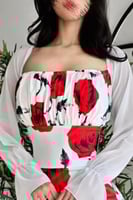 فستان ناعم اوف شولدر لون ابيض