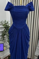 فستان سهرة أوف شولدر لون نيلي