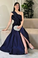 فستان سهره أوف شولدر لون كحلي