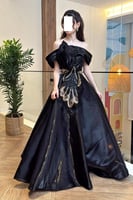 فستان سهره أوف شولدر لون أسود