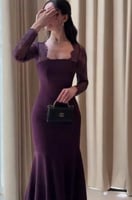 فستان أوف شولدر لون موف