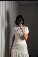 فستان اوف شولدر لون ابيض