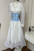 فستان اوف شولدر لون ابيض