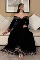 فستان سهرة أوف شولدر لون اسود