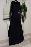 فستان سهرة أنيق بلونين عودي و اسود