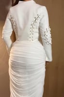 فستان ناعم قطعتين لون ابيض