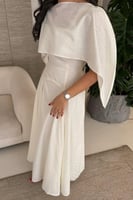 فستان اوف شولدر لون ابيض