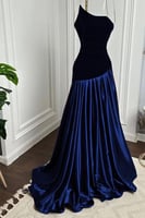 فستان سهرة مخمل بعدة الوان