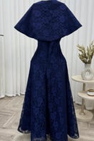 فستان سهر اوف شولدر لون كحلي