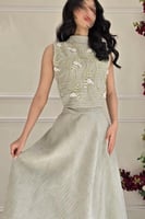 فستان ناعم اوف شولدر لون رمادي