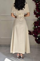 فستان ناعم اوف شولدر لون بيج