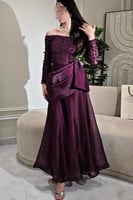 فستان سهره اوف شولدر لون عنابي