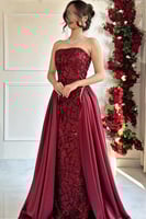 فستان سهر اوف شولدر لون عودي