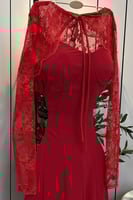 فستان ناعم اوف شولدر لون احمر