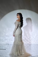 فيتان سهره اوف شولدر بأكمام طويلة لون بيج