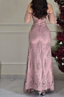 فستان سهره أوف شولدر بلون وردي( غير متوفر )