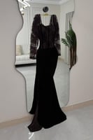 فستان سهرة أوف شولدر لون بني