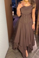 فستان أوف شولدر لون بني