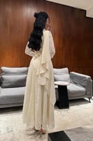 فستان ناعم اوف شولدر لون ابيض