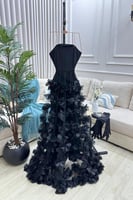 فستان سهرة توب بإضافة ذيل موردة بعدة الوان