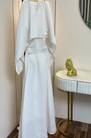 فستان اوف شولدر لون ابيض