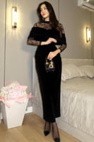 فستان سهرة أنيق شتوي لون اسود