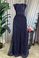 فستان سهر اوف شولدر لون كحلي