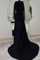 فستان سهرة أنيق بلونين عودي و اسود