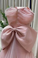 فستان سهره أوف شولدر توب لون وردي