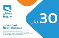 بطاقة شحن موبايلي 30 ريال