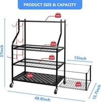 رف معدني متعدد الاستخدامات بعجلات