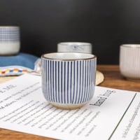 كوب قهوة سيراميك 200 مل أزرق مخطط