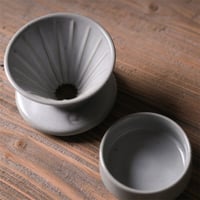 مجموعة قمع ترشيح V60 الفخارية مع كوب وحامل