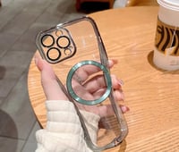 كفر ايفون 13 شفاف حواف ملونه مع حماية للكاميرا