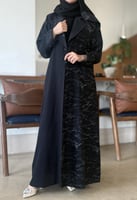 F عباية بطرحة بلاك تايم