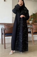 F عباية بطرحة بلاك تايم