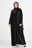 عباية بطرحة الياسمين لف مخمل