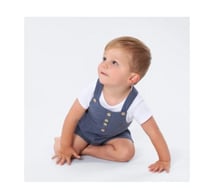 أوفرول بقماش الشاش رمادي مناسب للجنسين