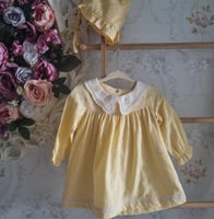 فستان مع قبعة قطن 100% (أصفر)