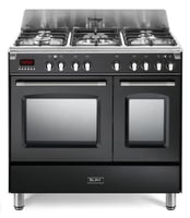 طباخ قائم البا اسود 90*60 سم مع عدد 2 فرن كهرباء غ...