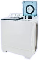 غسالة ملابس ميديا - 14 كيلو حوضين ابيض - صنع في ال...