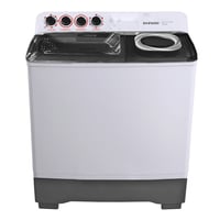 غسالة ملابس دايو 12 كيلو حوضين ابيض صنع في الصين D...